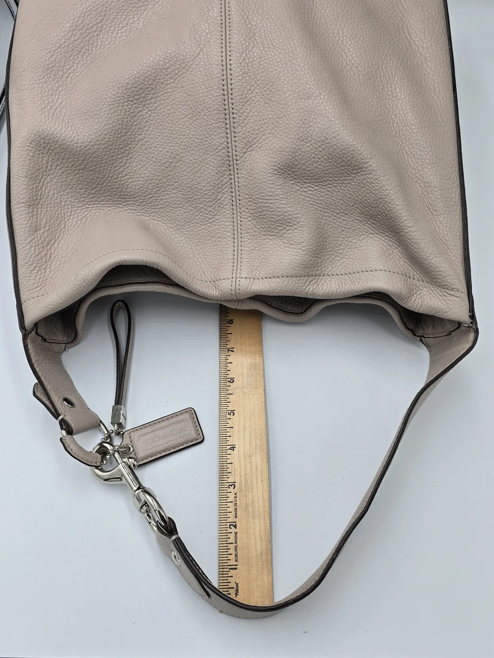 COACH F31287 Park Avery Beige Putty Pebbled Leather Large Hobo Shoulder Bag **